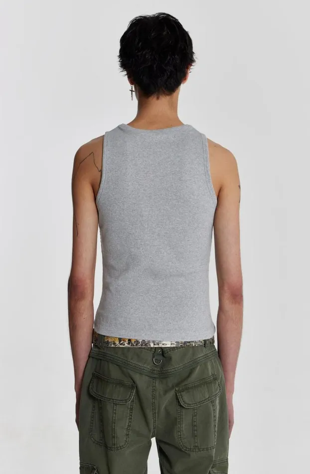 Vests Men Jaded London NTRLS Grey Rib Vest