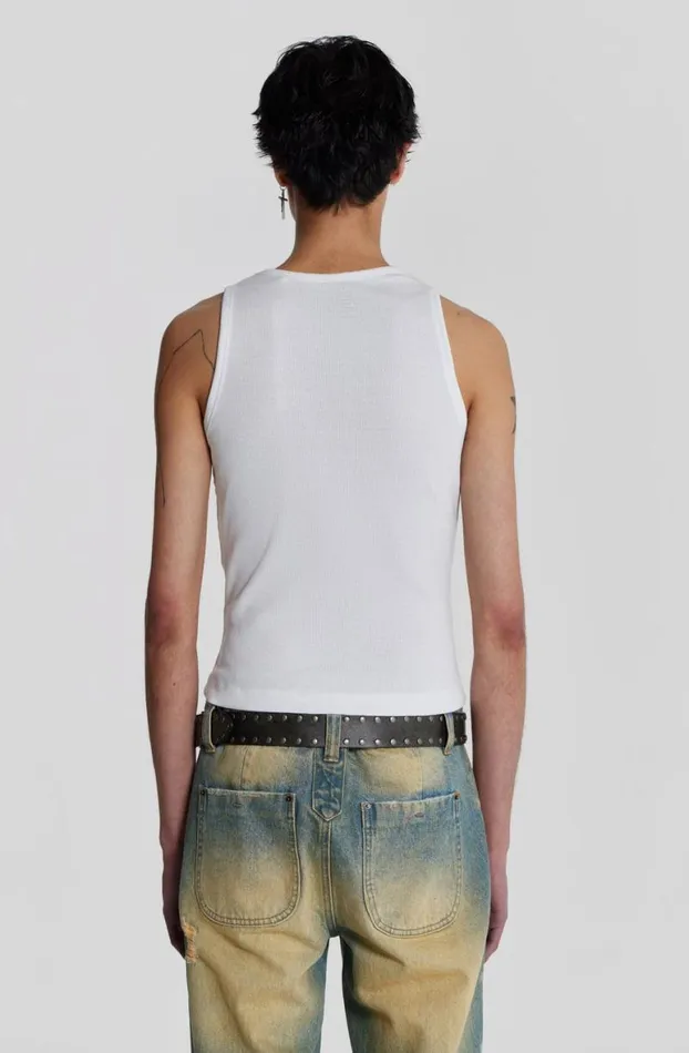 Vests Men Jaded London NTRLS White Rib Vest