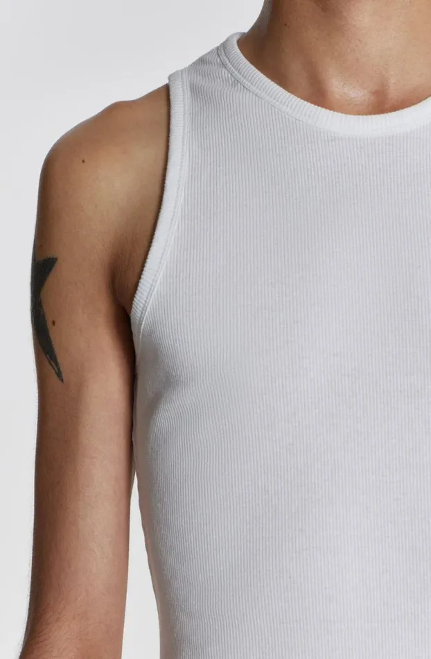 Vests Men Jaded London NTRLS White Rib Vest