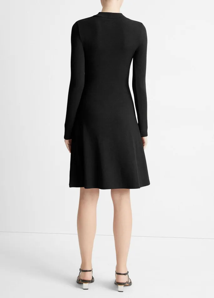 Vince Dresses Women Mock Neck LongSleeve Dress Black