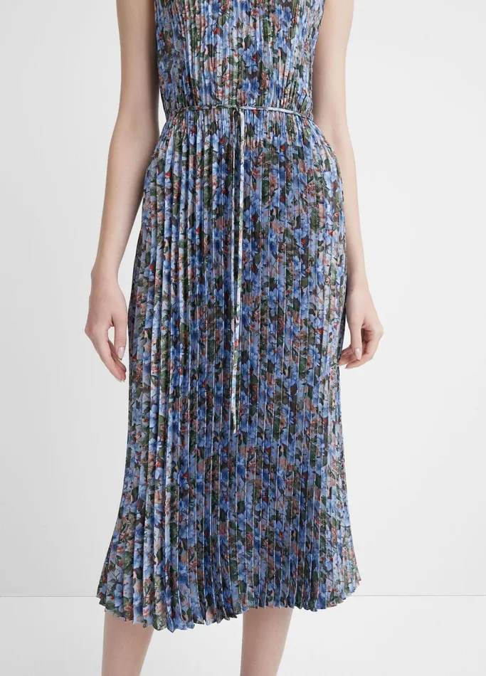 Vince Dresses Women Wild Primrose PintuckPleated Dress Pacific