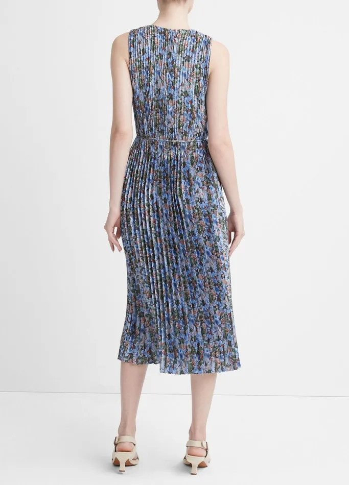 Vince Dresses Women Wild Primrose PintuckPleated Dress Pacific