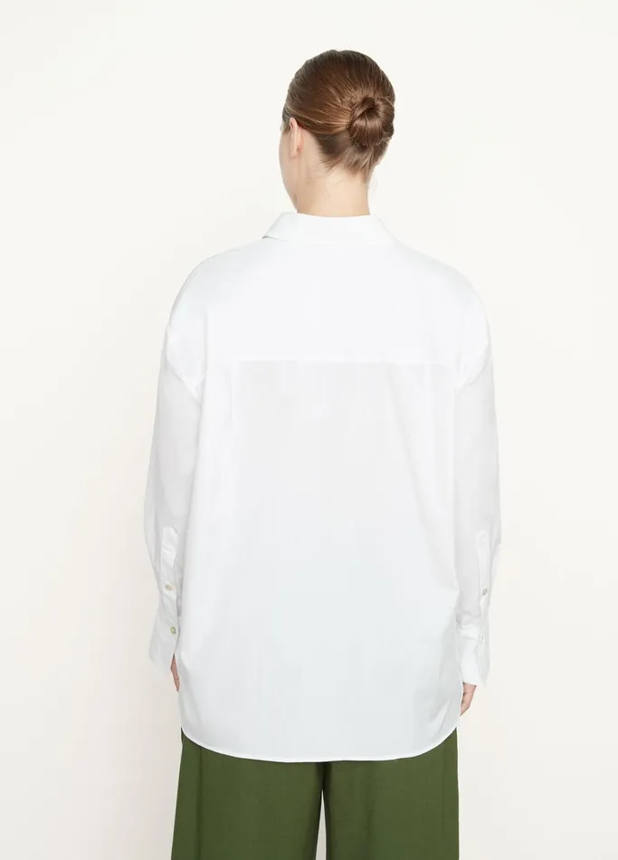 Vince Extended Sizes Women Oversized Long Sleeve Shirt Optic White