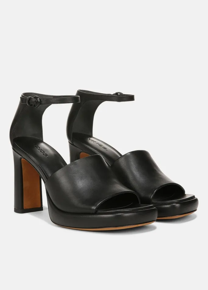 Vince Heels Women Amara Leather Platform Heel Black