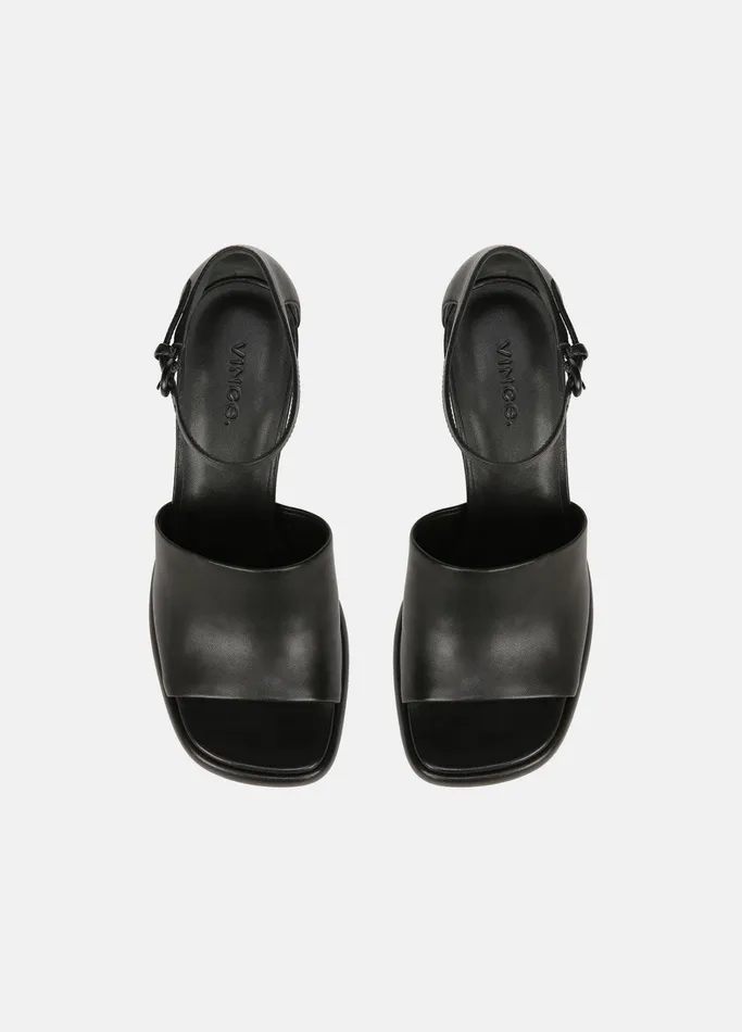 Vince Heels Women Amara Leather Platform Heel Black