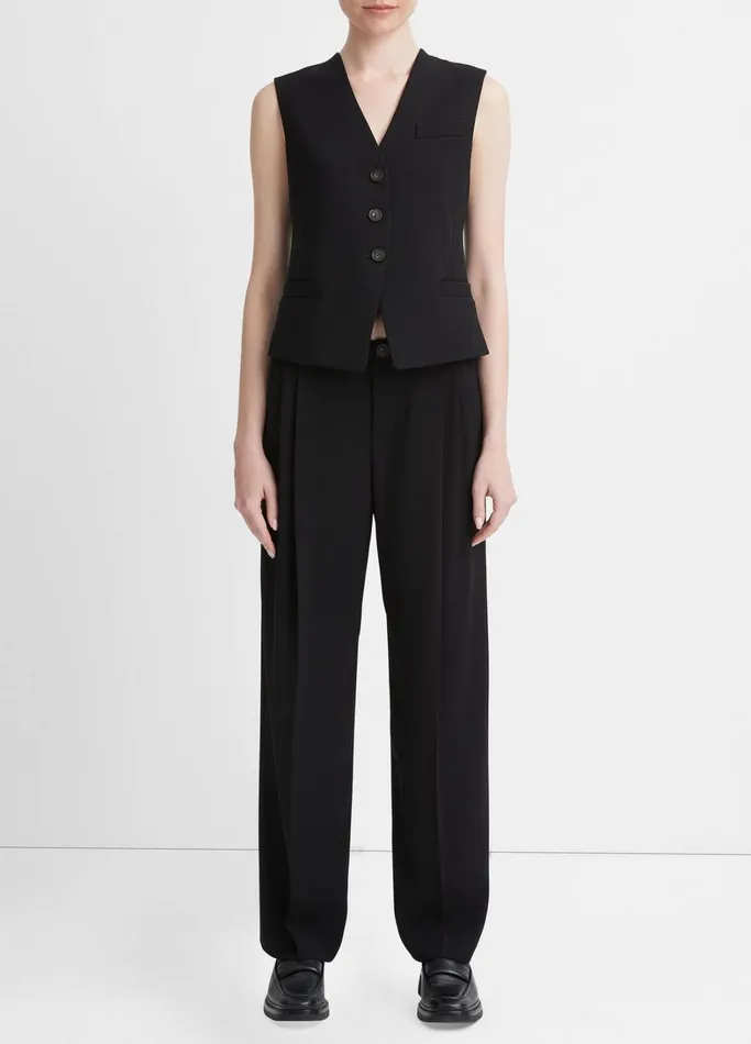 Vince Jackets and Outerwear Women Crepe Vest Black