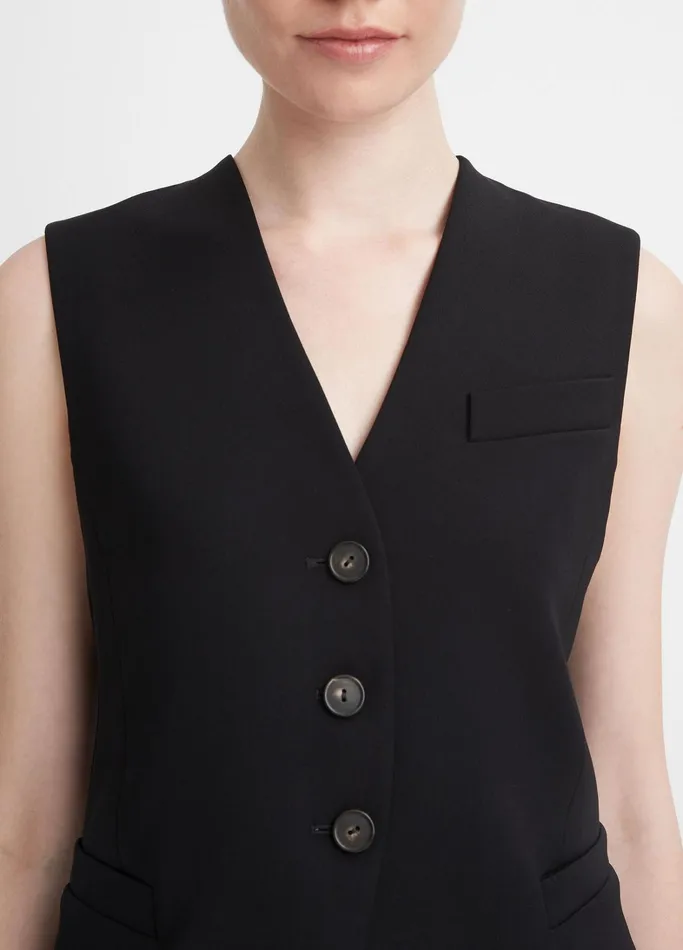 Vince Jackets and Outerwear Women Crepe Vest Black