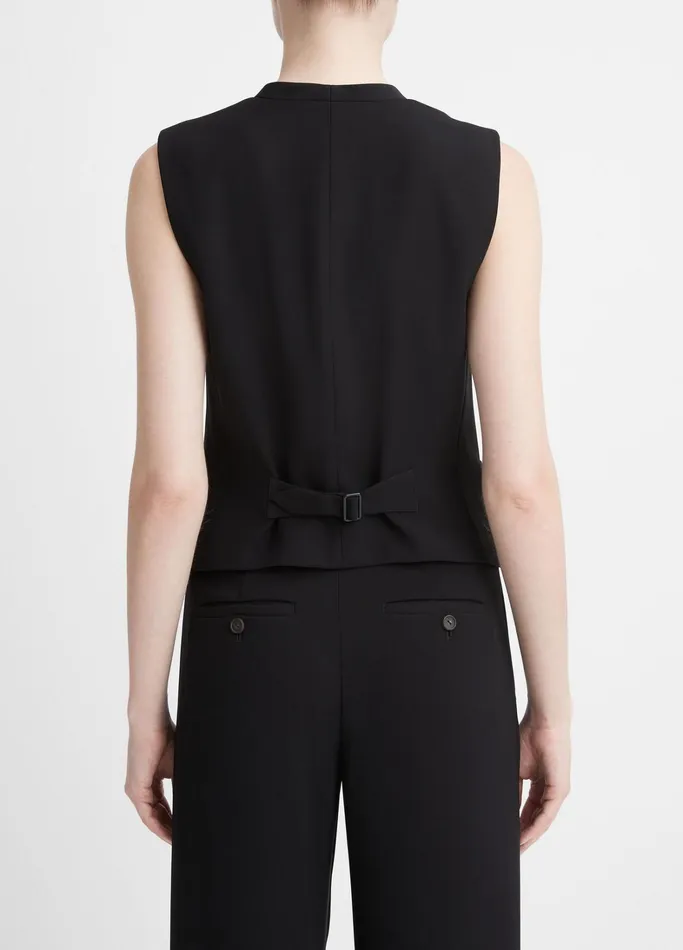 Vince Jackets and Outerwear Women Crepe Vest Black