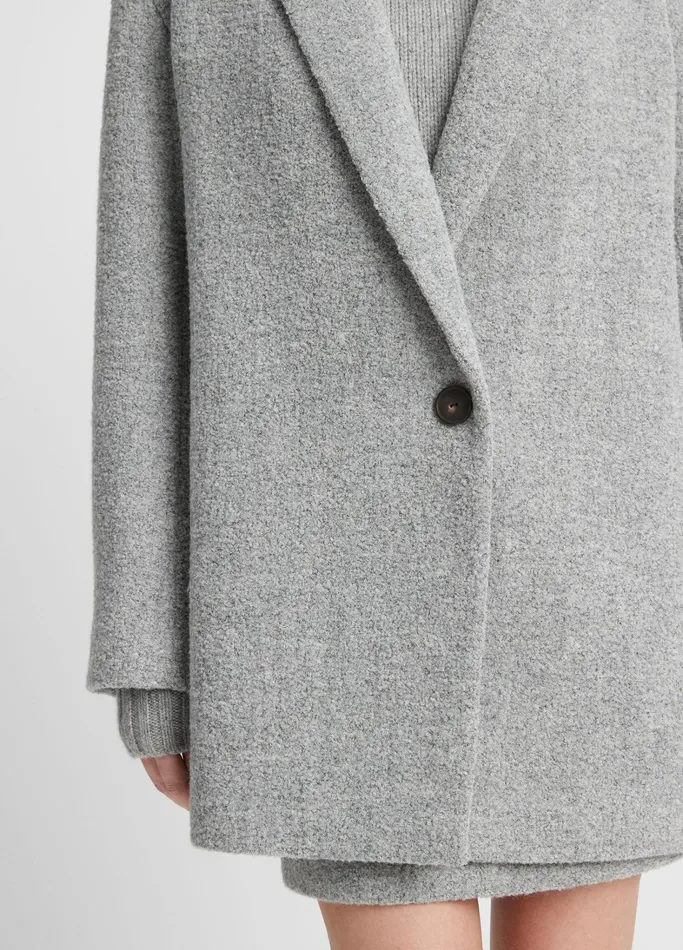 Vince Jackets and Outerwear Women PebbleTextured Blazer Coat Silver Dust