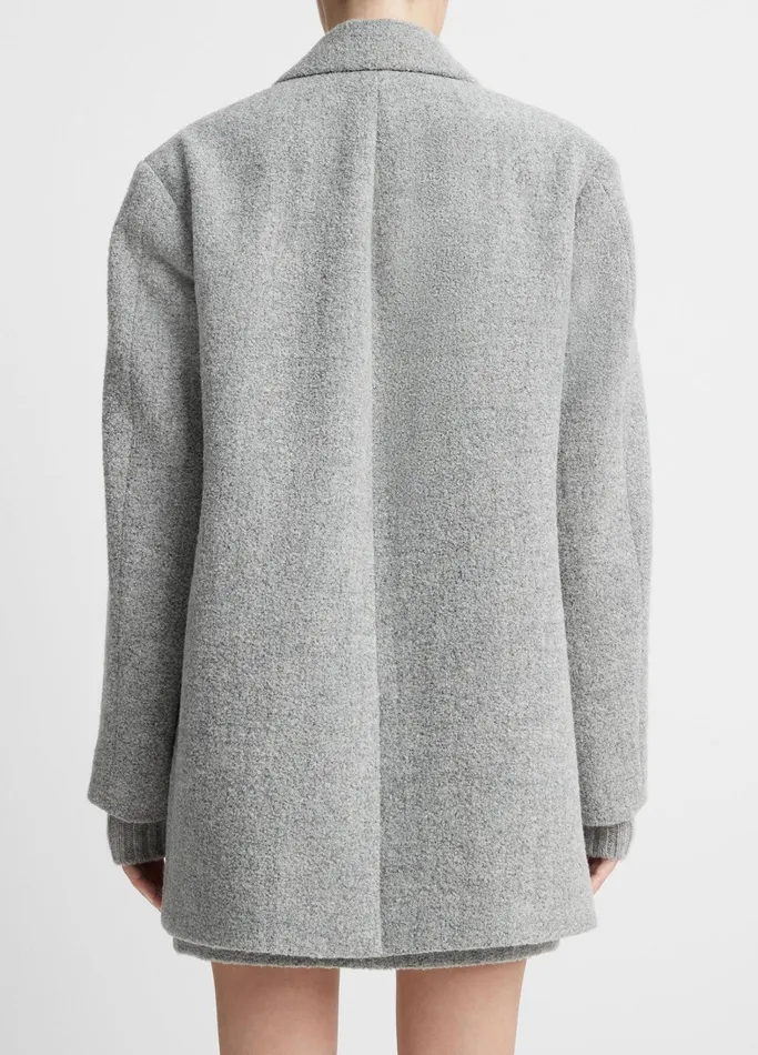 Vince Jackets and Outerwear Women PebbleTextured Blazer Coat Silver Dust