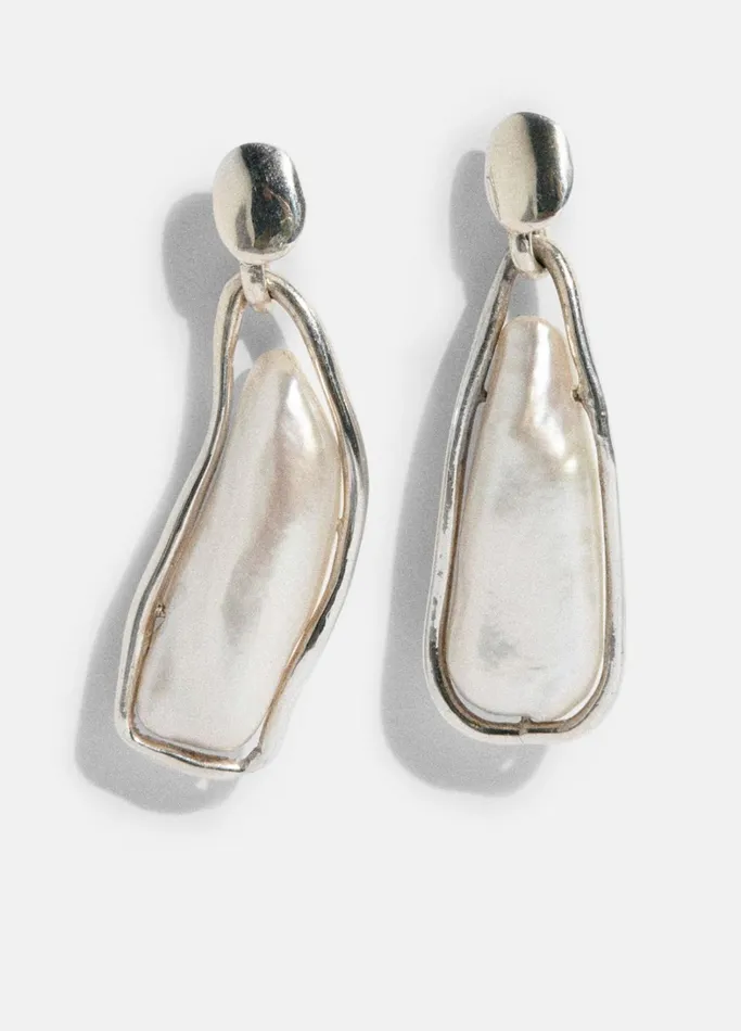 Vince Jewelry Women Hernn Herdez Caged Pearl Earrings Silver