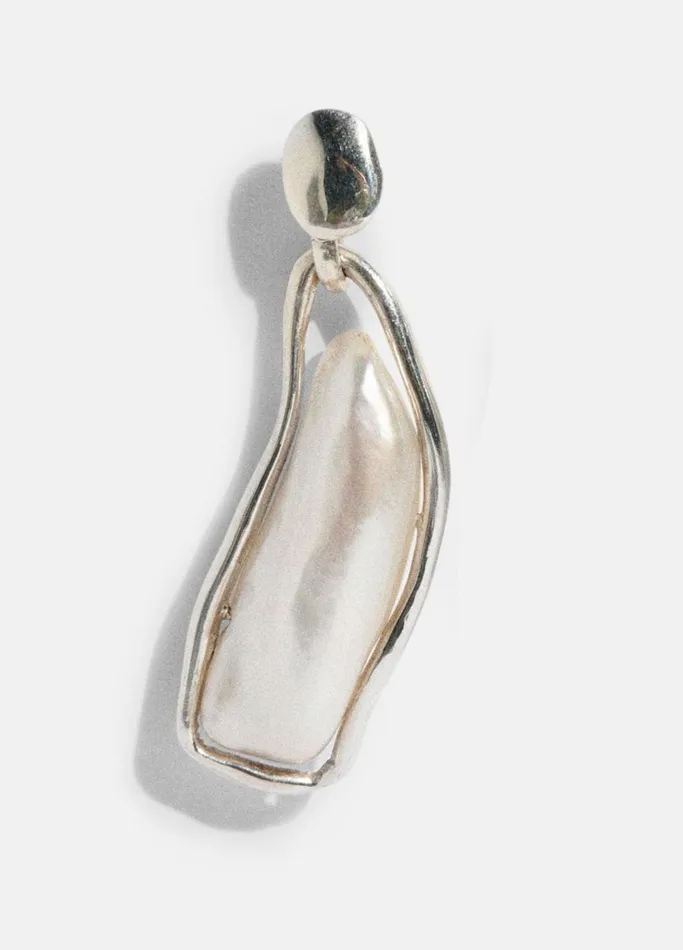 Vince Jewelry Women Hernn Herdez Caged Pearl Earrings Silver