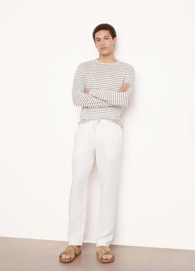 Vince Pants and Shorts Men Lightweight Hemp Pant Bone