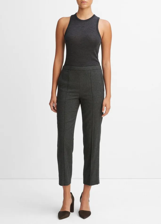 Vince Pants and Shorts Women Brushed MidRise Easy PullOn Pant Heather Charcoal