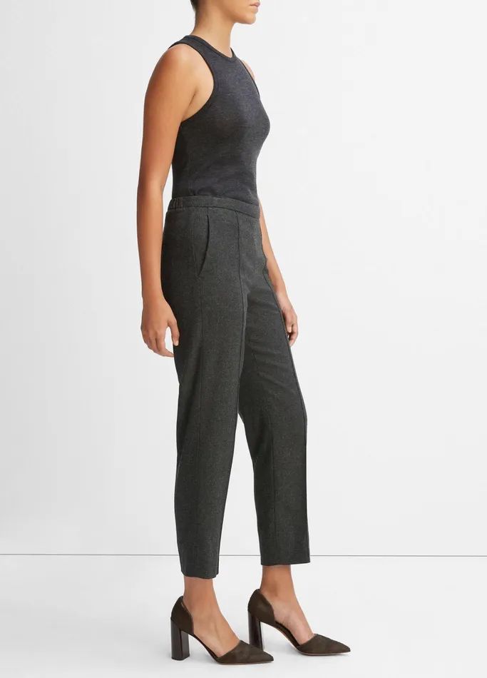 Vince Pants and Shorts Women Brushed MidRise Easy PullOn Pant Heather Charcoal