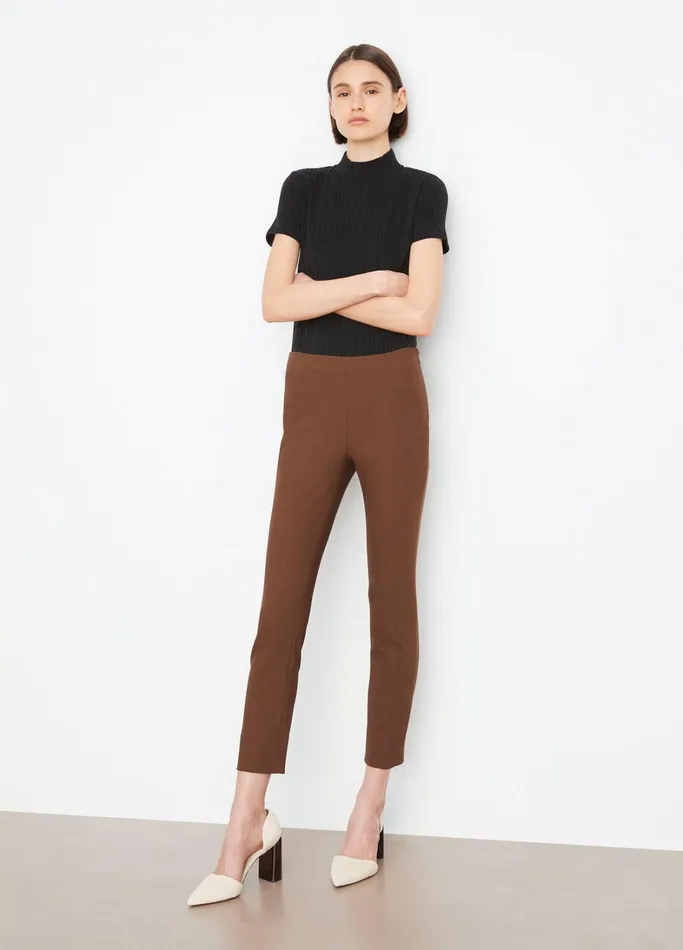Vince Pants and Shorts Women HighWaist StitchFront Seam Legging Coffee