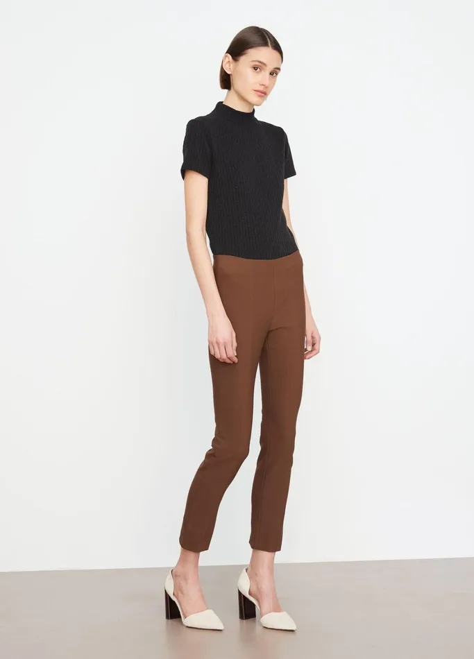 Vince Pants and Shorts Women HighWaist StitchFront Seam Legging Coffee