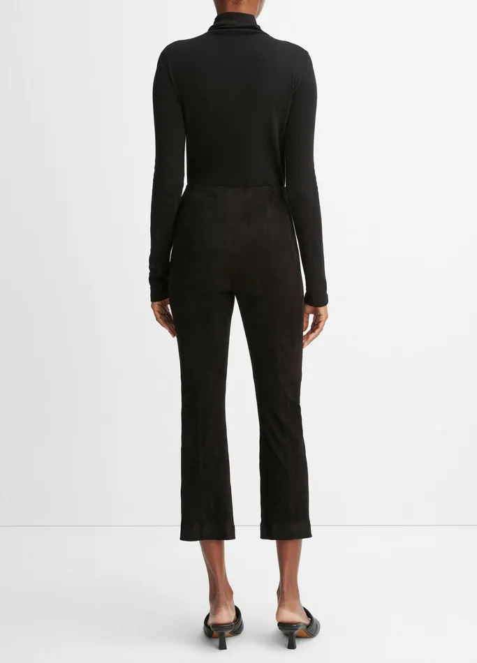Vince Pants and Shorts Women StretchSuede Cropped Flare Legging Black