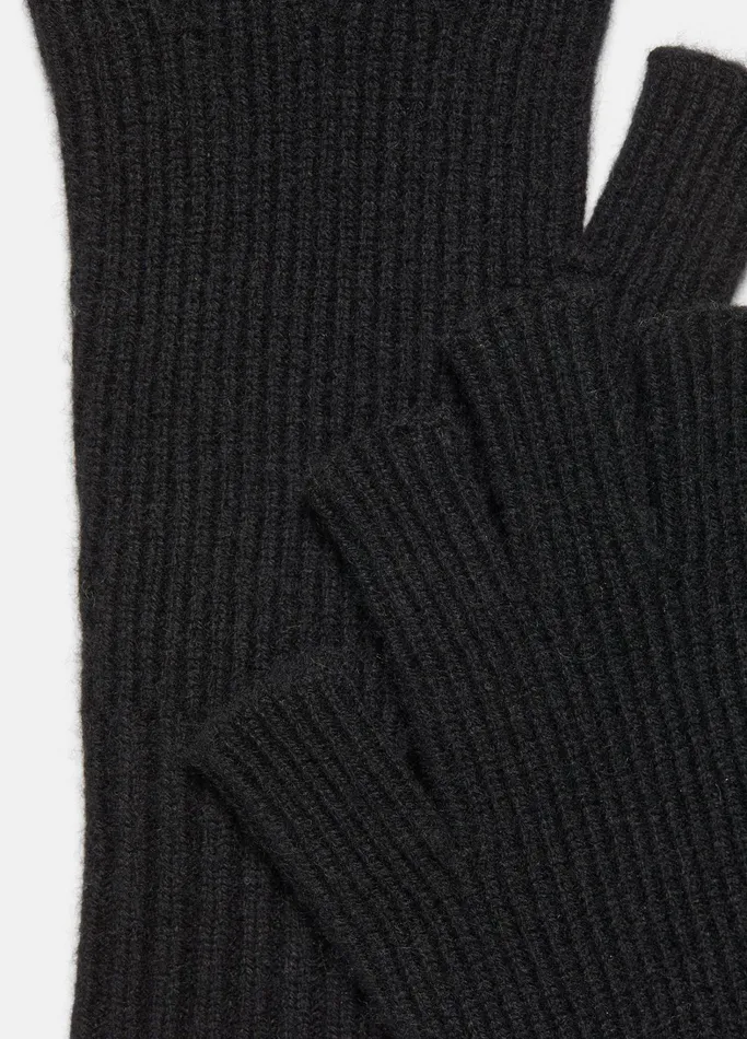Vince Scarves Hats and Gloves Men WoolCashmere RibKnit Fingerless Glove Heather Black