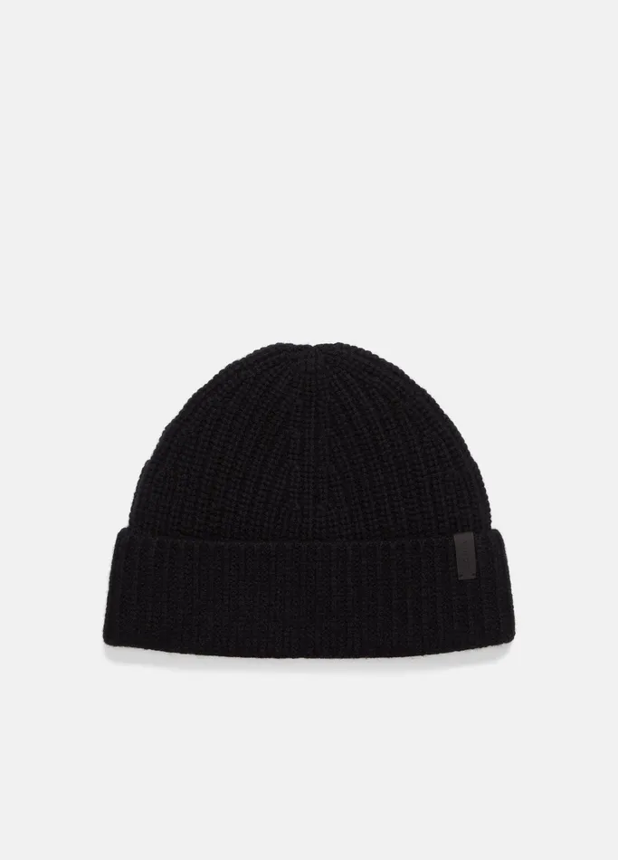 Vince Scarves Hats and Gloves Men WoolCashmere ShakerStitch Hat Black