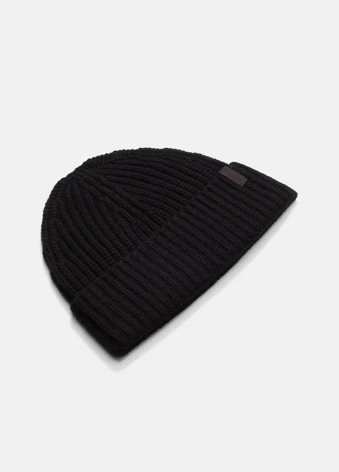 Vince Scarves Hats and Gloves Men WoolCashmere ShakerStitch Hat Black