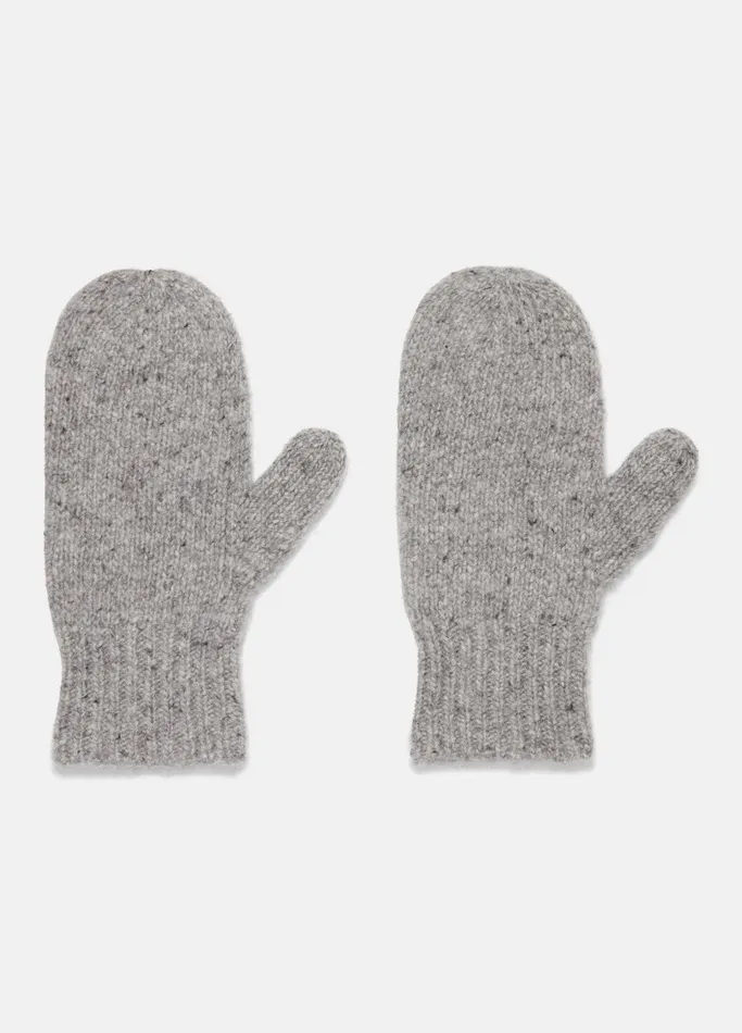 Vince Scarves Hats and Gloves Women Cashmere Donegal Mitten Medium Grey