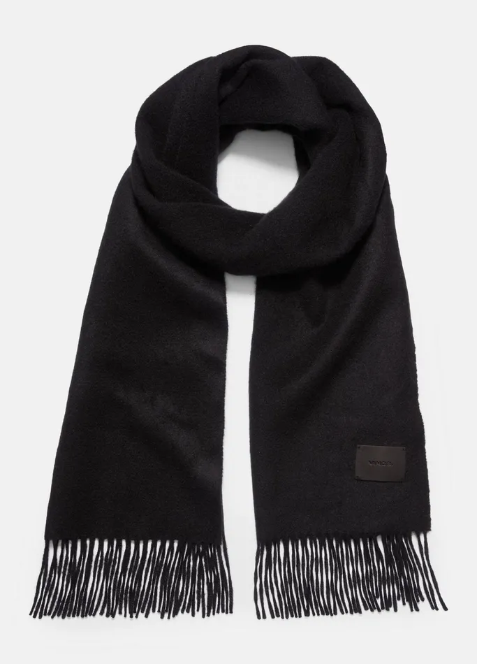 Vince Scarves Hats and Gloves Women Cashmere DoubleFace Scarf Black