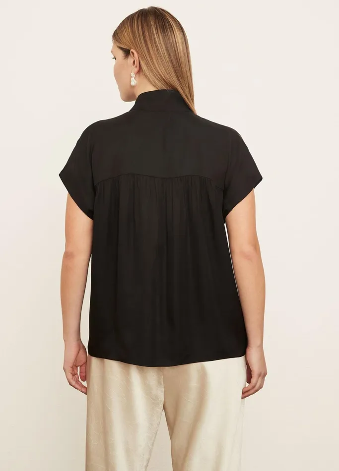 Vince Shirts and Tops Women Collar Stand Pullover Black