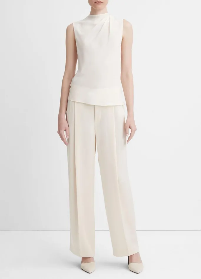 Vince Shirts and Tops Women StretchSilk Draped Sleeveless Blouse Chiffon