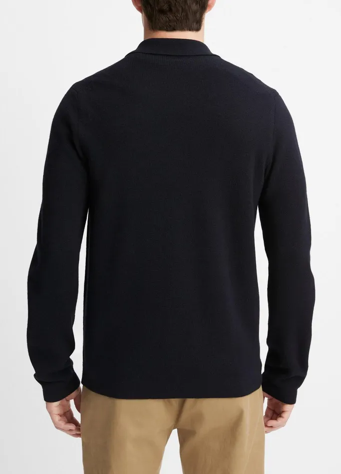 Vince Shirts Men Merino Wool Overshirt Coastal Blue