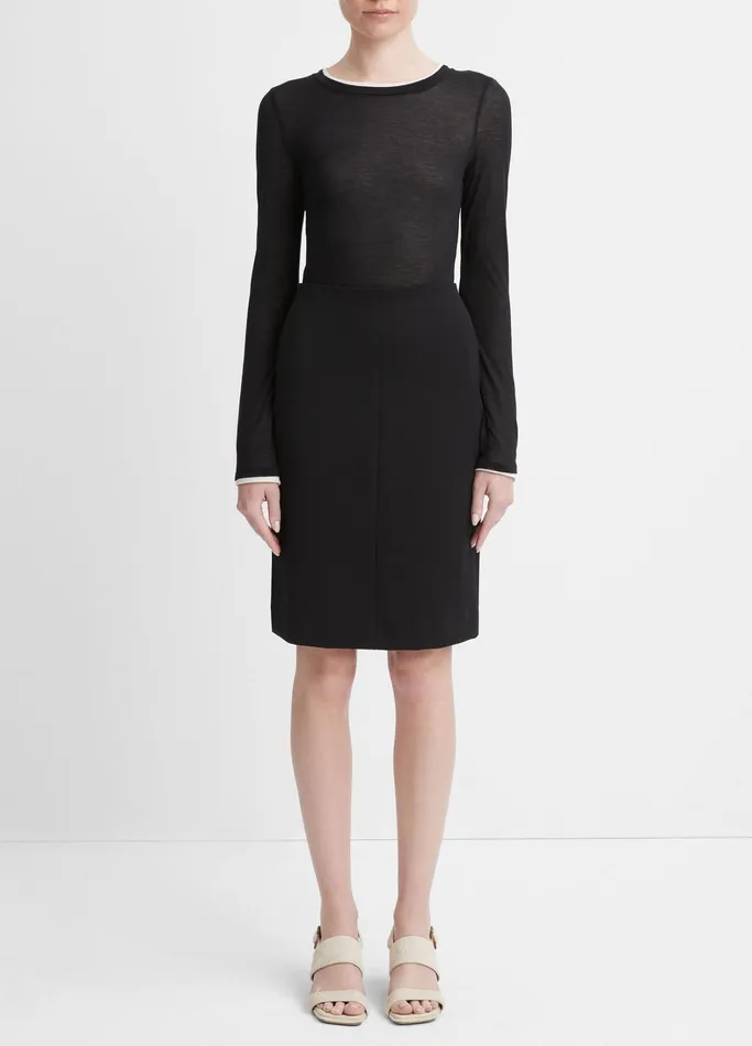 Vince Skirts Women SeamedFront Pencil Skirt Black