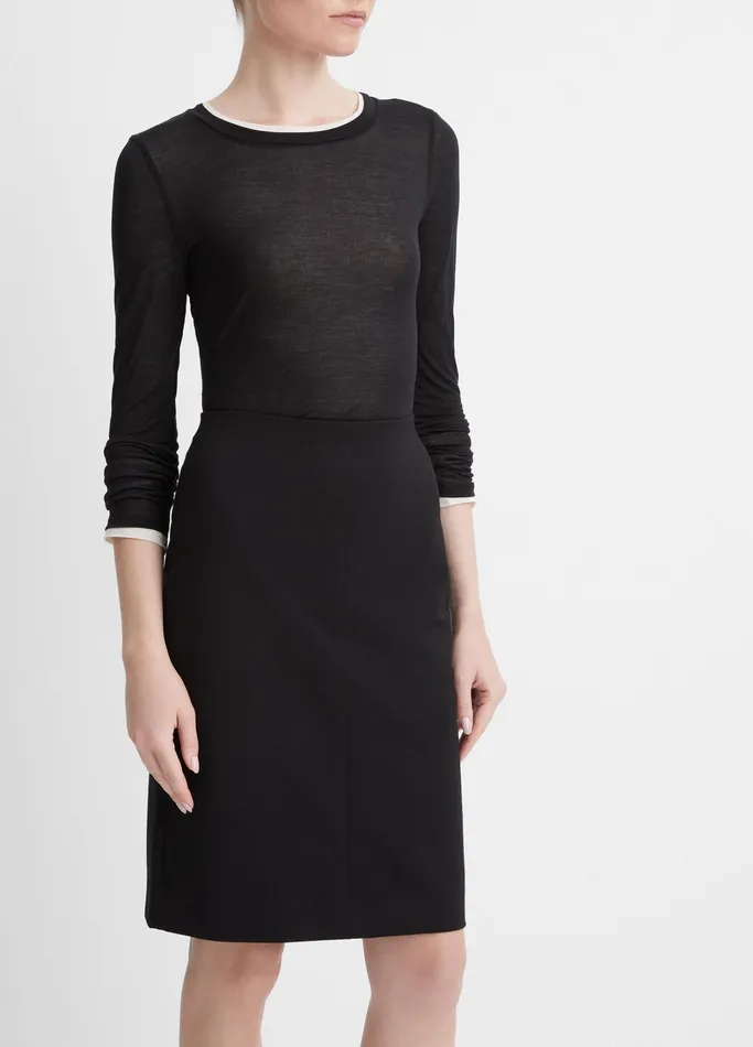 Vince Skirts Women SeamedFront Pencil Skirt Black