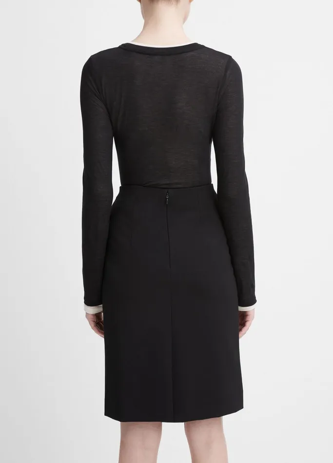 Vince Skirts Women SeamedFront Pencil Skirt Black