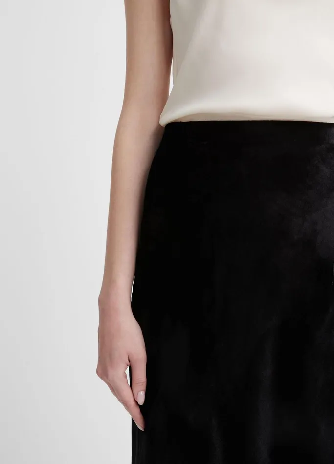 Vince Skirts Women Velvet Slip Skirt Black