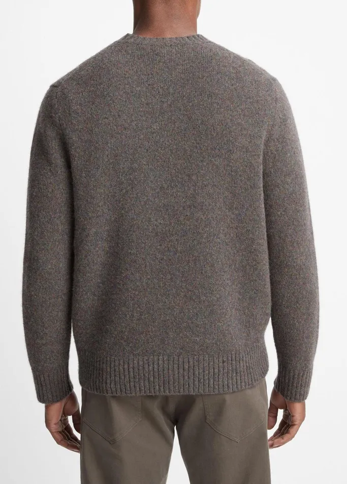 Vince Sweaters Men Mlange LongSleeve Crew Neck Sweater Heather Carrillo Green