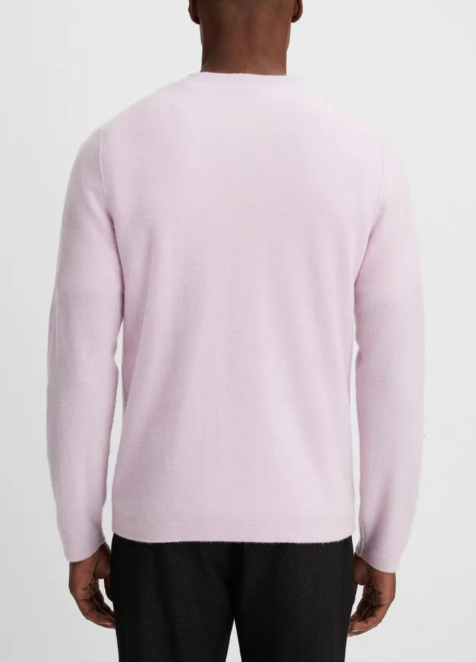 Vince Sweaters Men Plush Cashmere Crew Neck Sweater Fox Glove