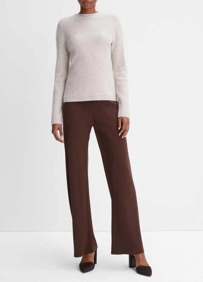 Vince Sweaters Women Plush Cashmere Crew Neck Sweater Marble