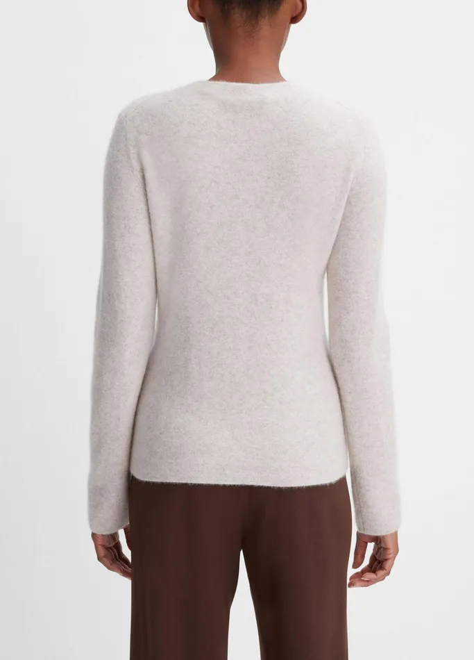 Vince Sweaters Women Plush Cashmere Crew Neck Sweater Marble