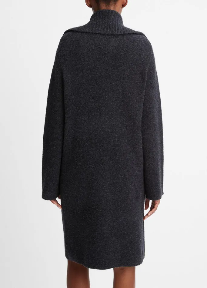 Vince Sweaters Women Ribbed SailorCollar Cardigan Coat Heather Charcoal