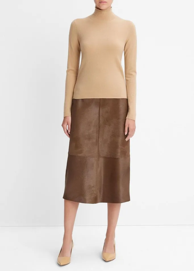 Vince Sweaters Women WoolBlend Slim Turtleneck Sweater Cashew