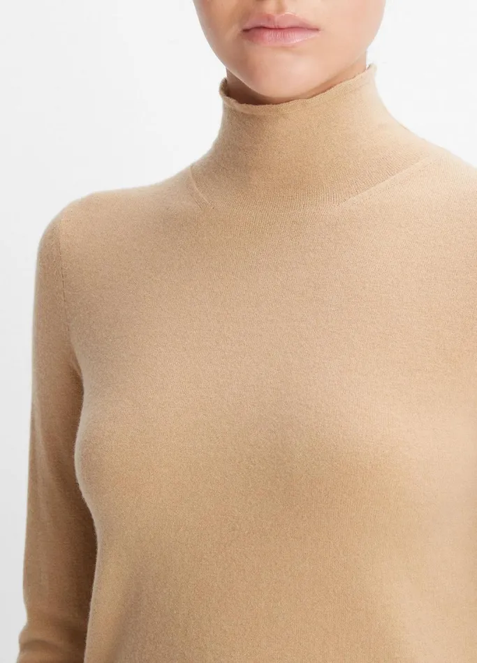 Vince Sweaters Women WoolBlend Slim Turtleneck Sweater Cashew