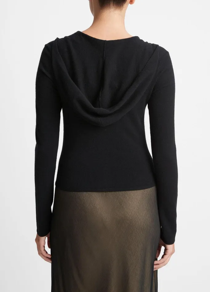 Vince Sweaters Women WoolBlend Zip Hoodie Black