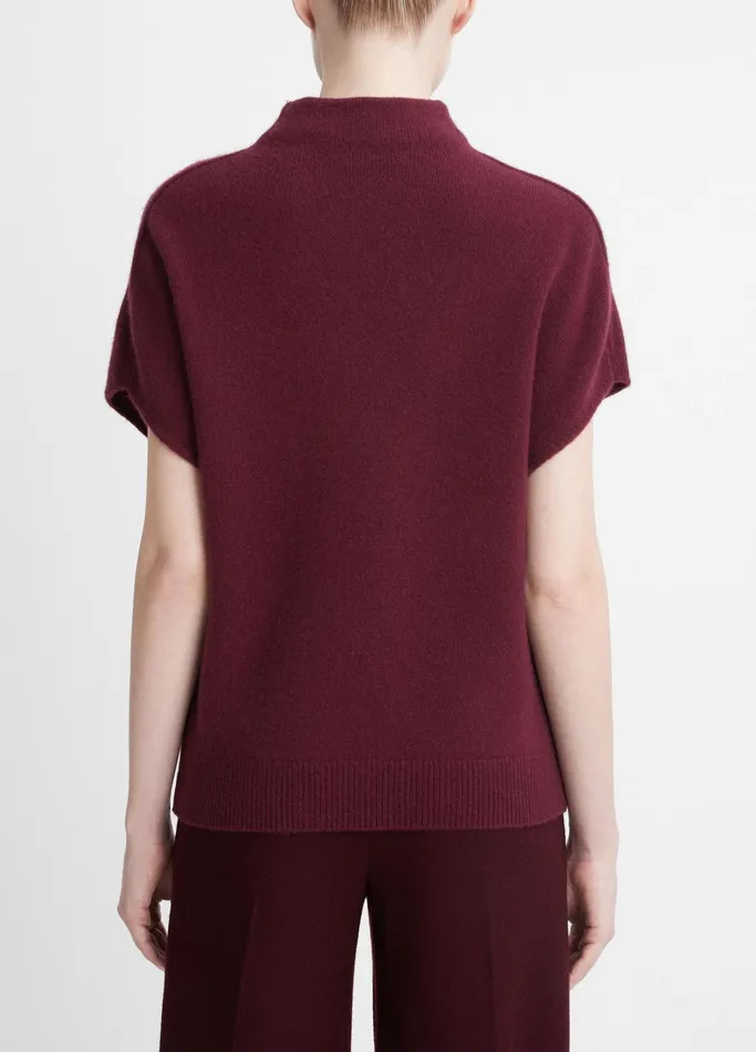 Vince Sweaters Women WoolCashmere Mock Neck Popover Cherry Wine