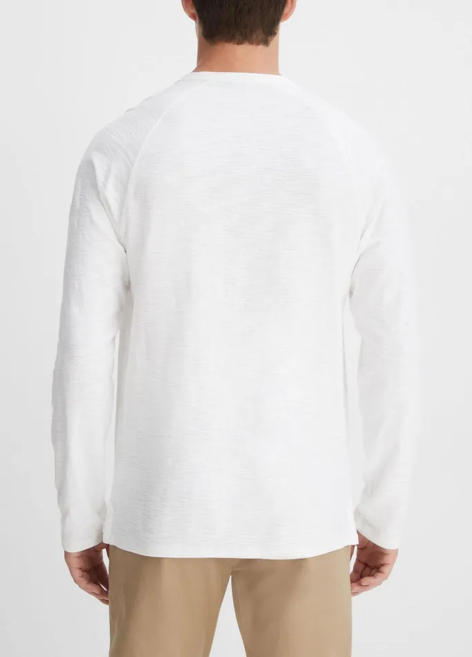 Vince TShirts and Polos Men Cotton Long Sleeve Pocket Crew TShirt Optic White