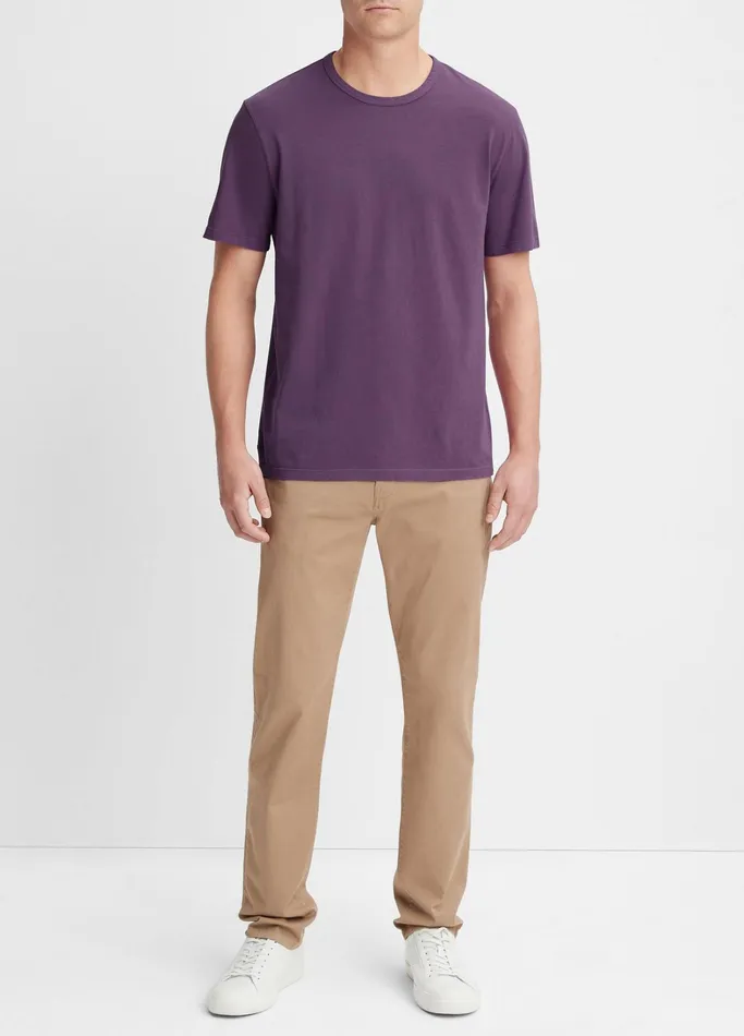 Vince TShirts and Polos Men Garment Dye ShortSleeve Crew Neck TShirt Wild Plum