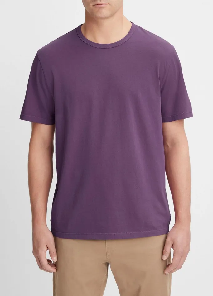 Vince TShirts and Polos Men Garment Dye ShortSleeve Crew Neck TShirt Wild Plum