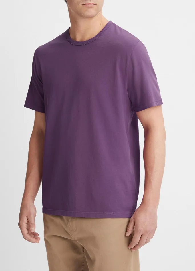 Vince TShirts and Polos Men Garment Dye ShortSleeve Crew Neck TShirt Wild Plum