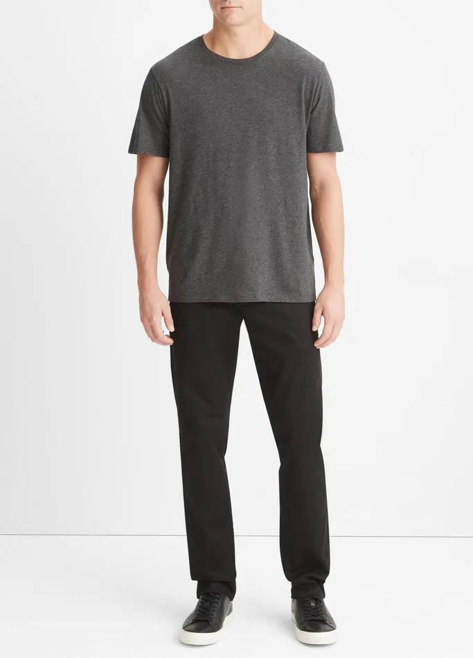 Vince TShirts and Polos Men Pima Cotton Crew Neck TShirt Heather Carbon