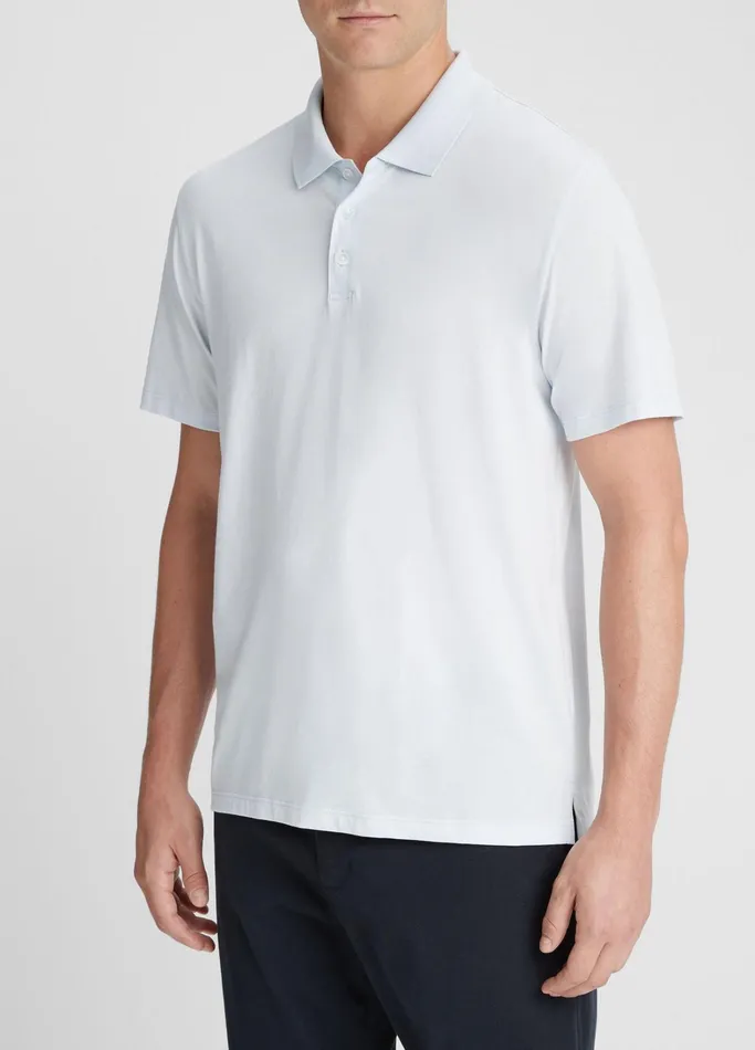 Vince TShirts and Polos Men Pima Cotton ShortSleeve Polo Shirt Glacier