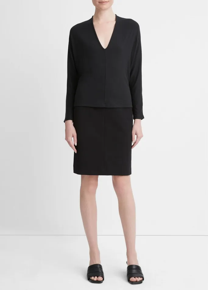Vince TShirts Women Relaxed LongSleeve Top Black